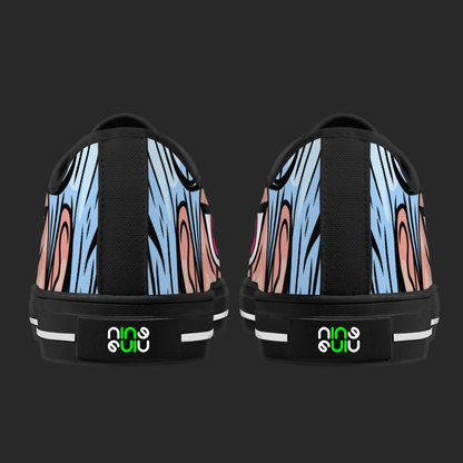 Neon Vision — Anime Street Low-Top Canvas Sneakers (Black or White Trim)