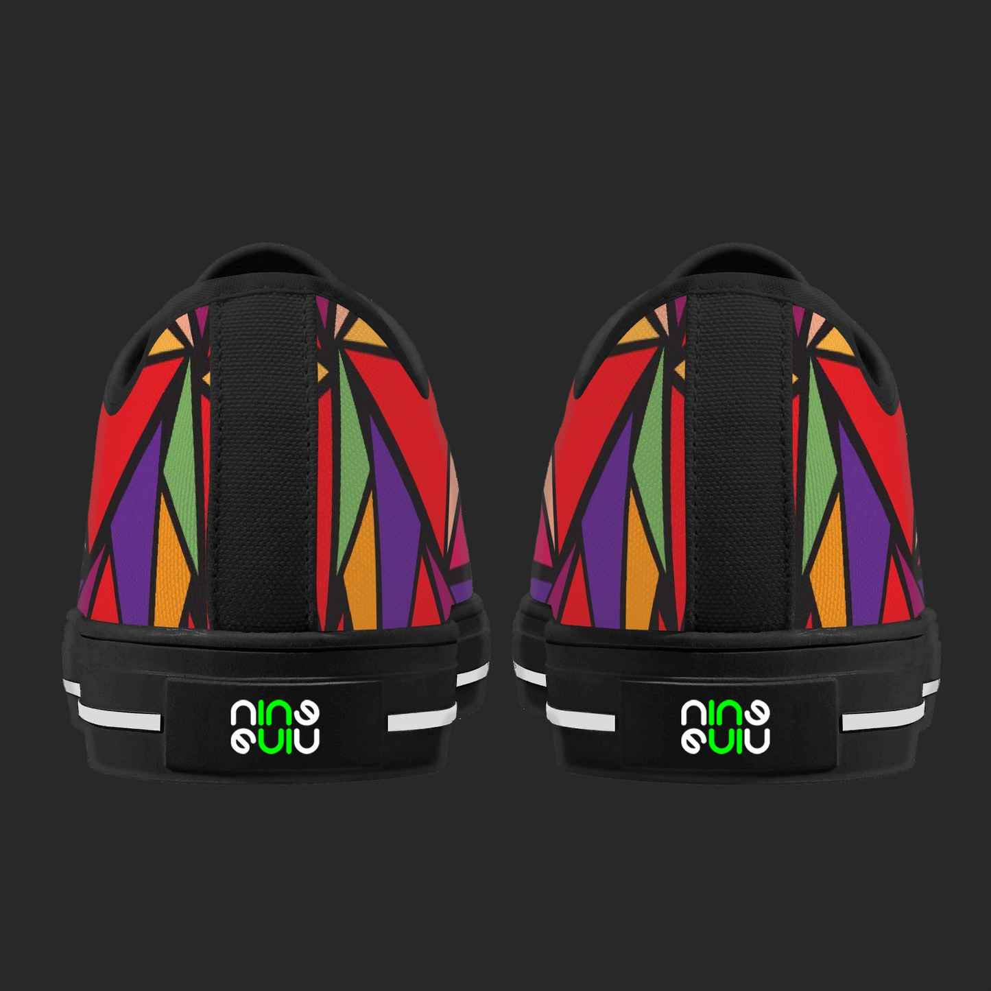 GeoSplash Edition — Custom Low-Top Canvas Shoes