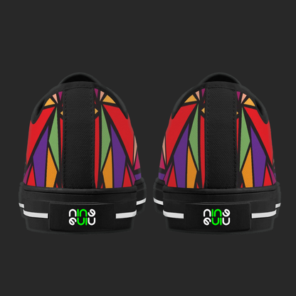 GeoSplash Edition — Custom Low-Top Canvas Shoes