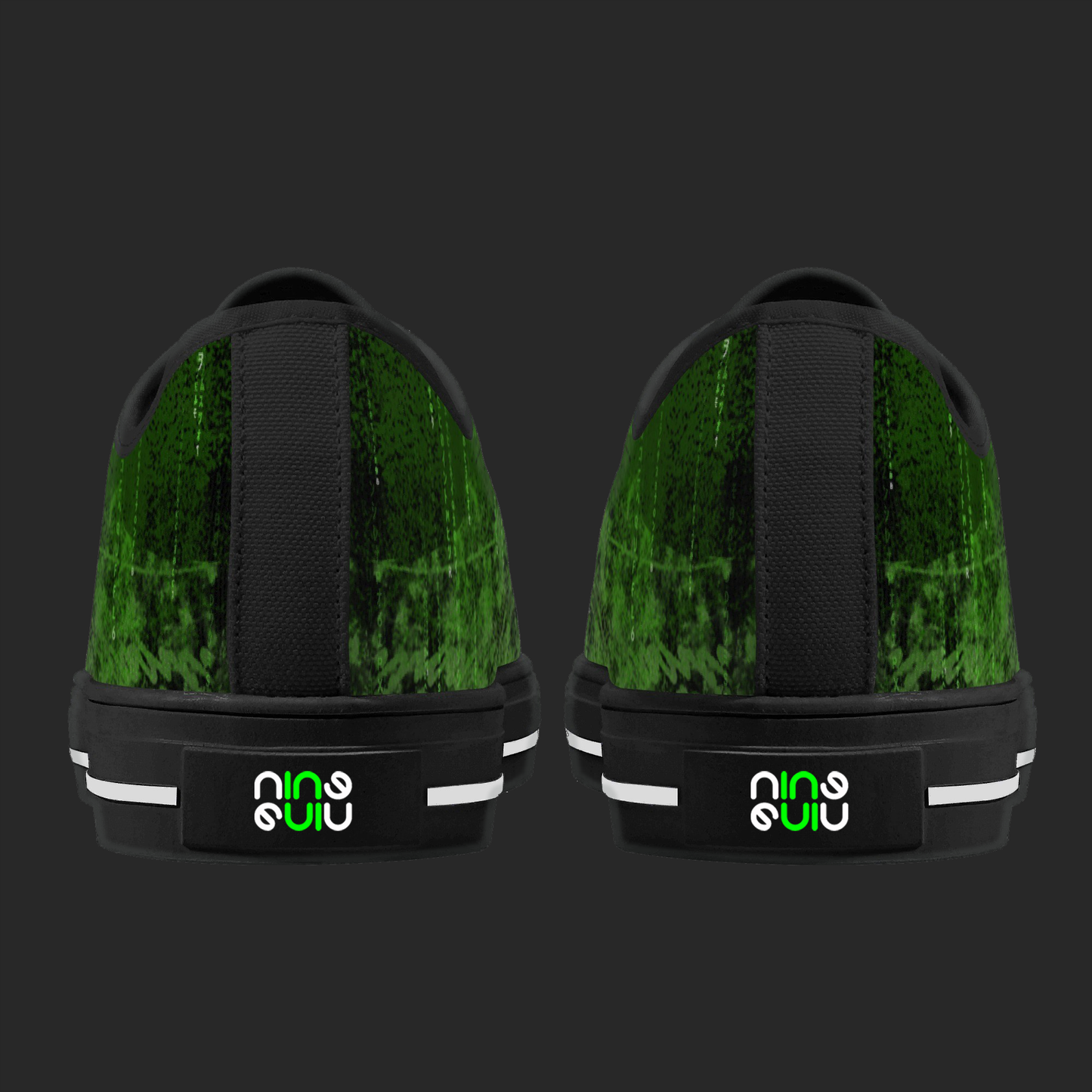 Green Pulse Edition — Custom Low-Top Canvas Shoes