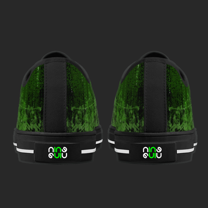Green Pulse Edition — Custom Low-Top Canvas Shoes