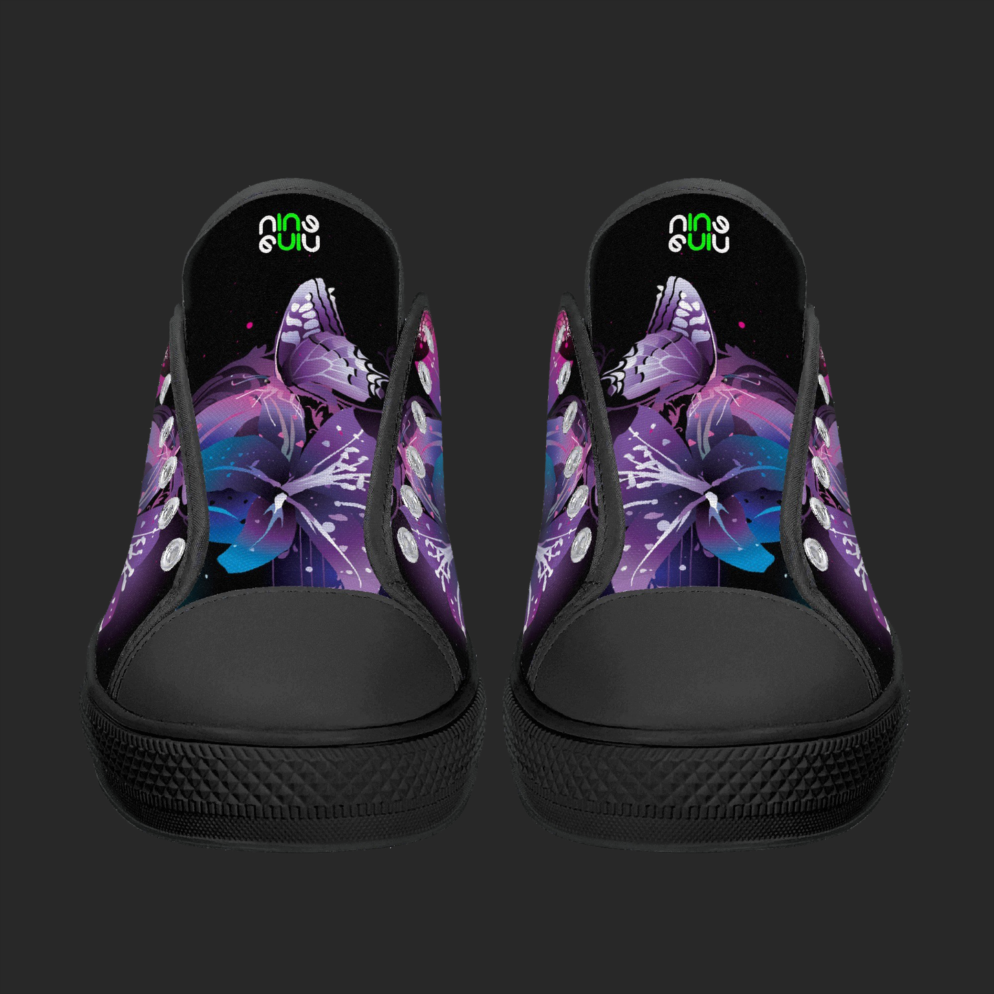 Rainbow Bloom Low-Top Canvas Sneakers