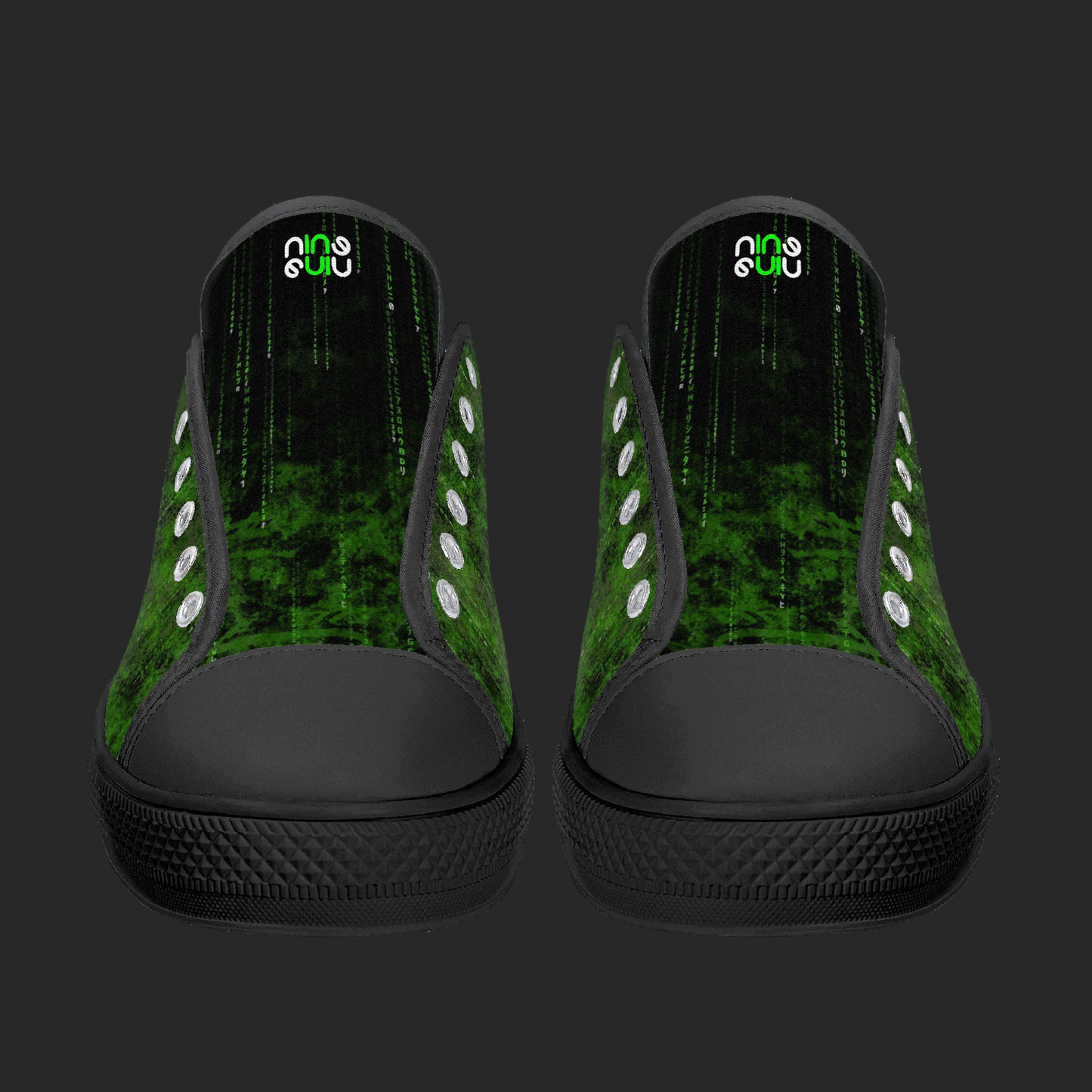 Green Pulse Edition — Custom Low-Top Canvas Shoes