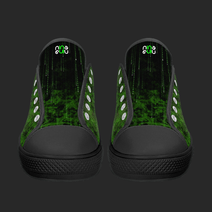 Green Pulse Edition — Custom Low-Top Canvas Shoes