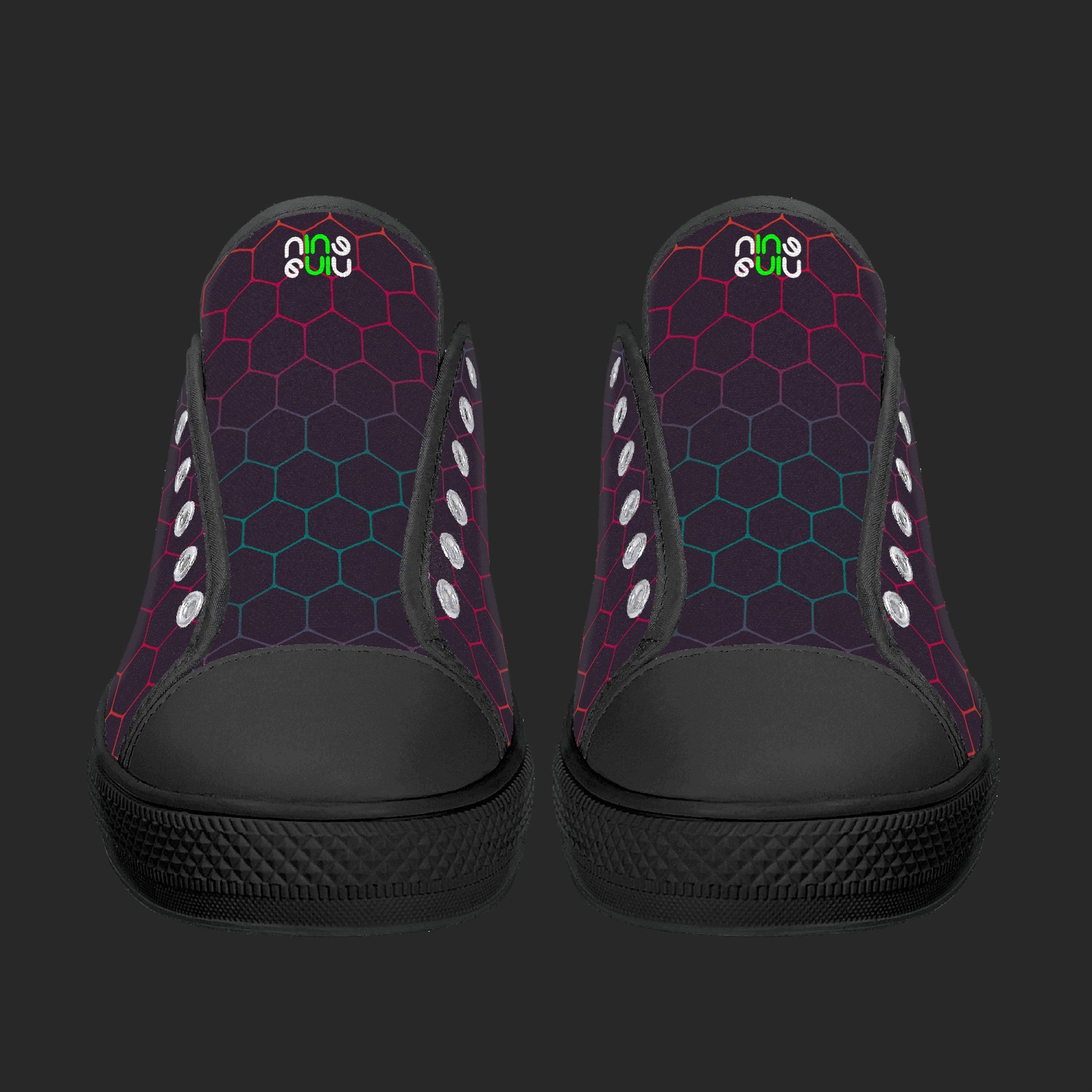 Neon Hex – Custom Low-Top Canvas Sneakers