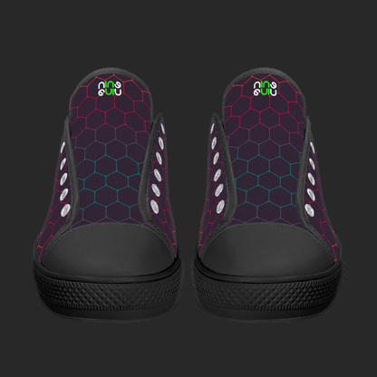 Neon Hex – Custom Low-Top Canvas Sneakers