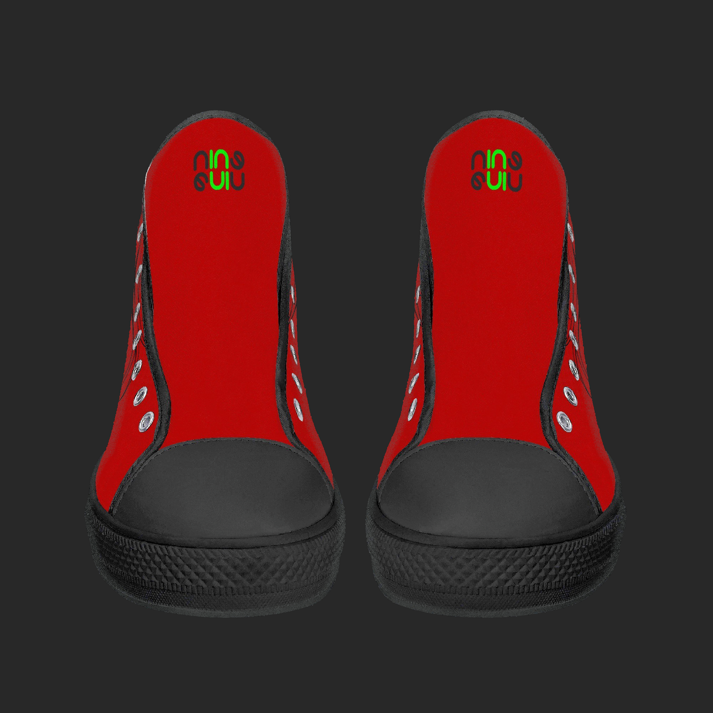 Crimson Rogue – Red Manga High-Top Canvas Sneakers