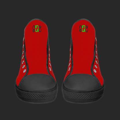 Crimson Rogue – Red Manga High-Top Canvas Sneakers