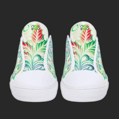 Aqua Swirl – Womens Low-Top Canvas Shoes
