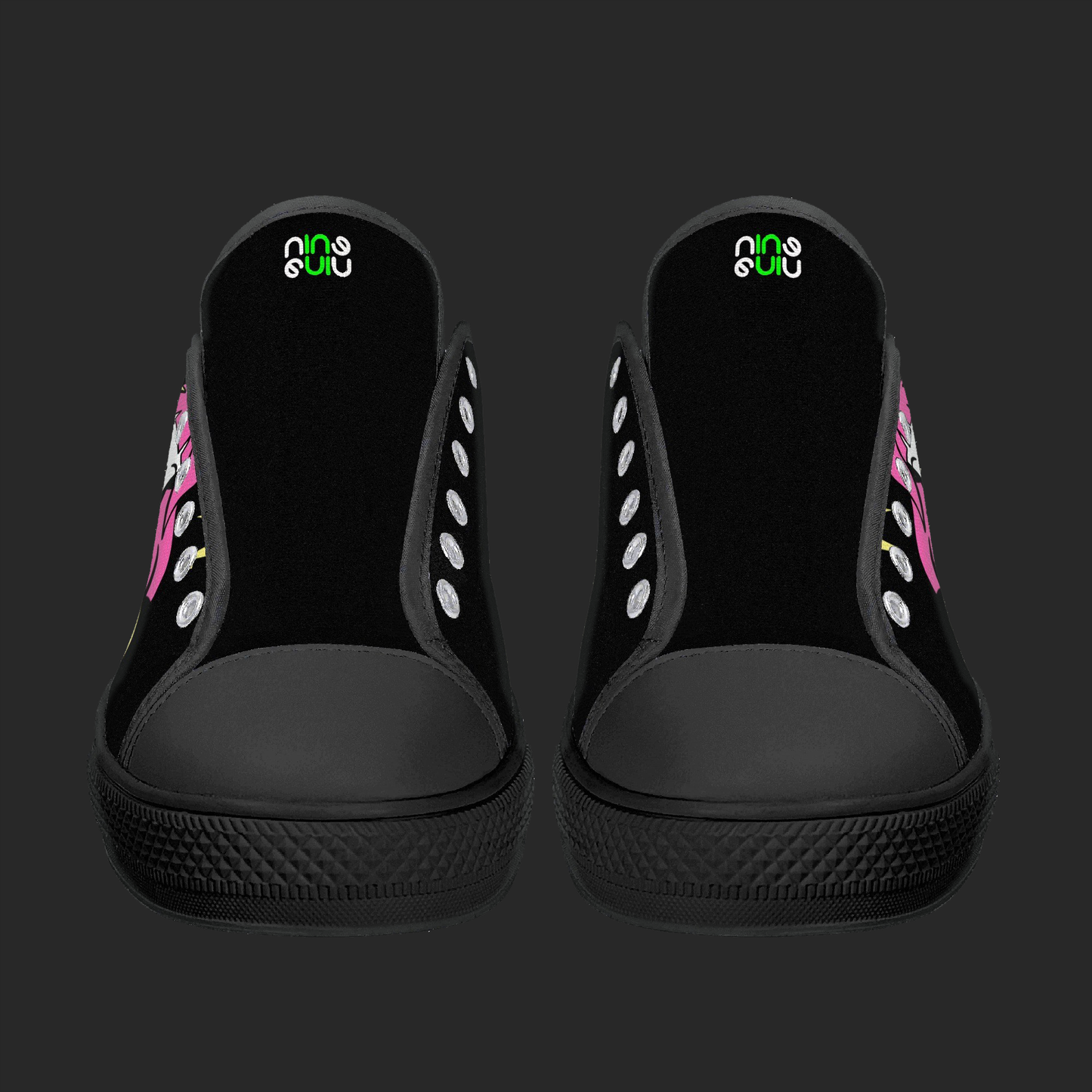Music & Anime – Low-Top Canvas Shoes (Black Edition)