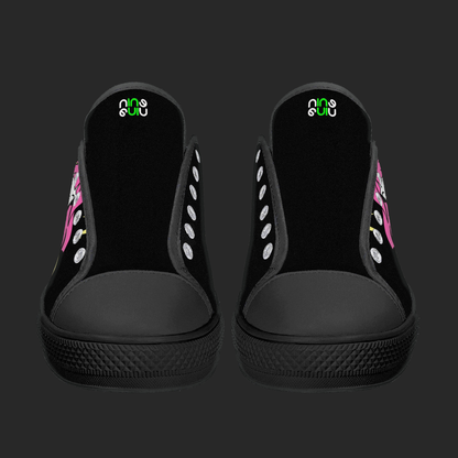 Music & Anime – Low-Top Canvas Shoes (Black Edition)