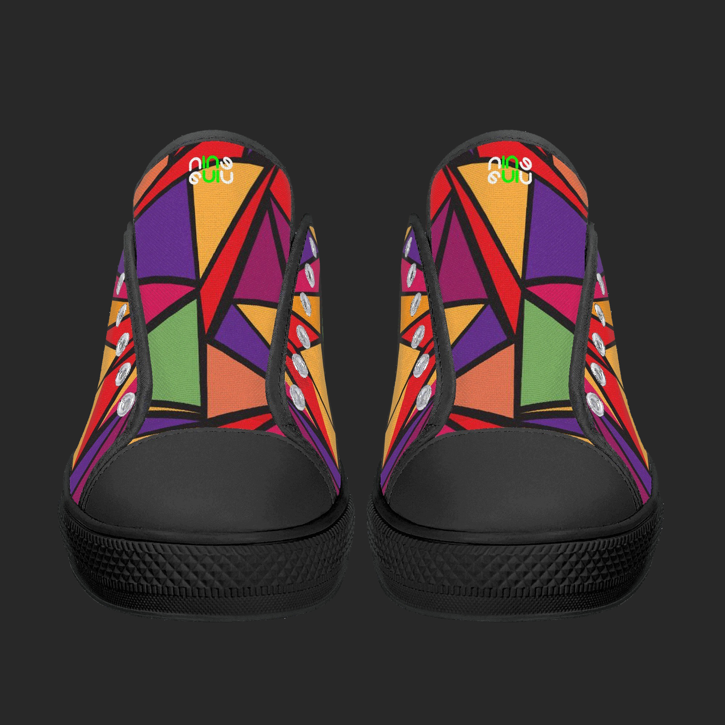 GeoSplash Edition — Custom Low-Top Canvas Shoes