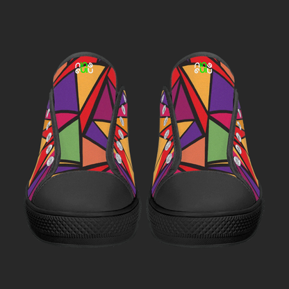 GeoSplash Edition — Custom Low-Top Canvas Shoes