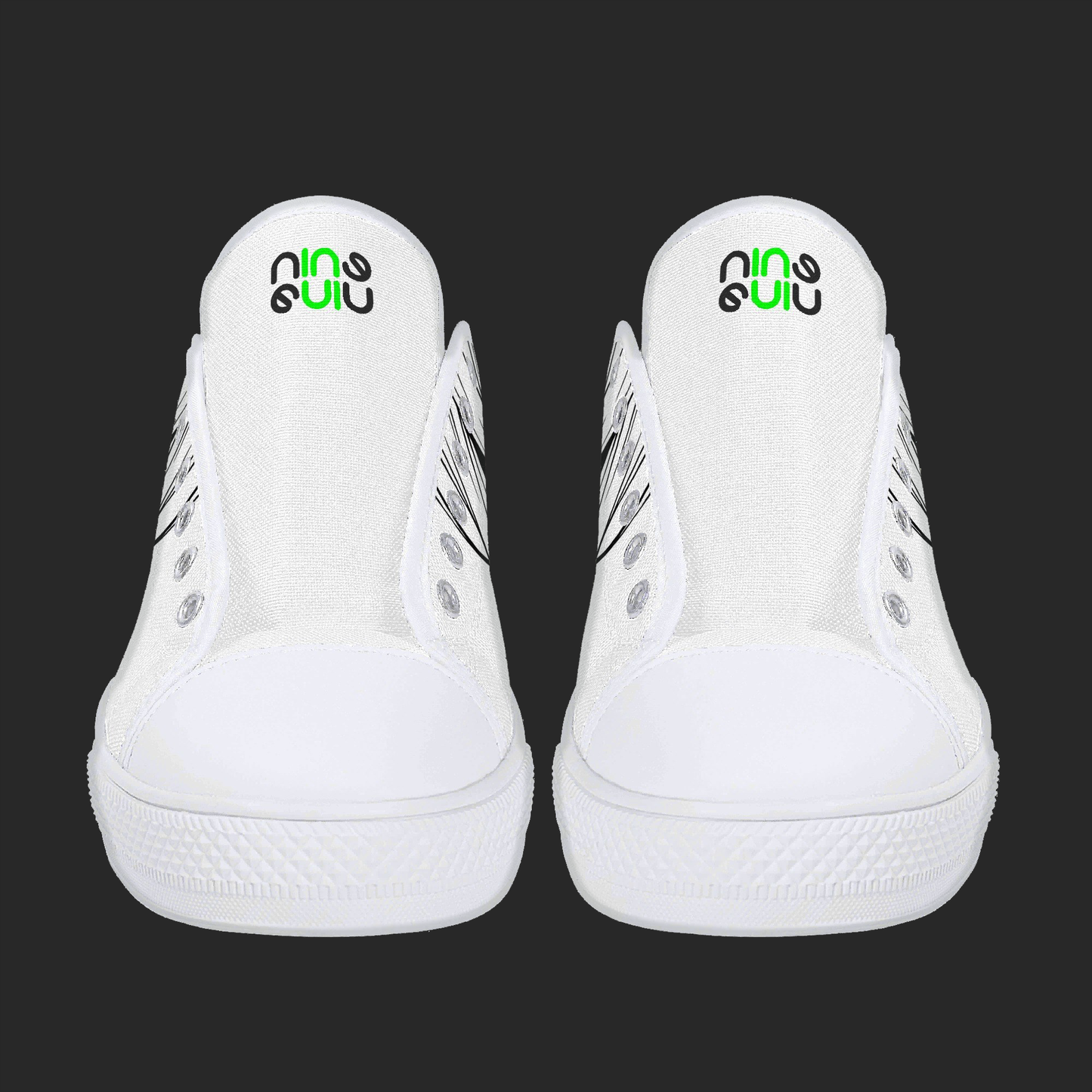 Manga Gaze — Minimalist Anime Eyes Canvas Sneakers (White Edition)