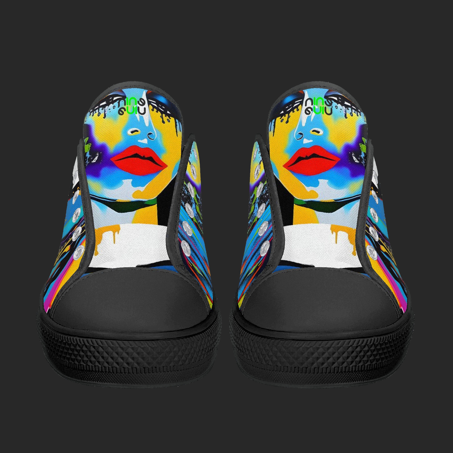 Urban Pop Art Low-Top Sneakers – Color Splash Portrait Edition