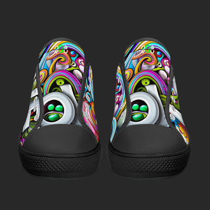 Love Burst Low-Top Sneakers – 3D Graffiti Pop Edition