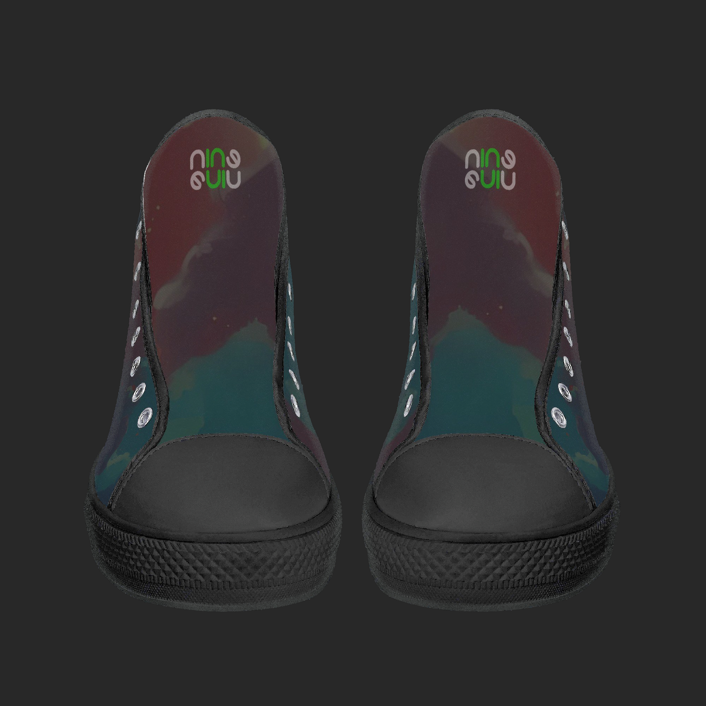 NightWave — Anime High-Top Canvas Sneakers (Blackout Edition)