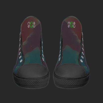 NightWave — Anime High-Top Canvas Sneakers (Blackout Edition)