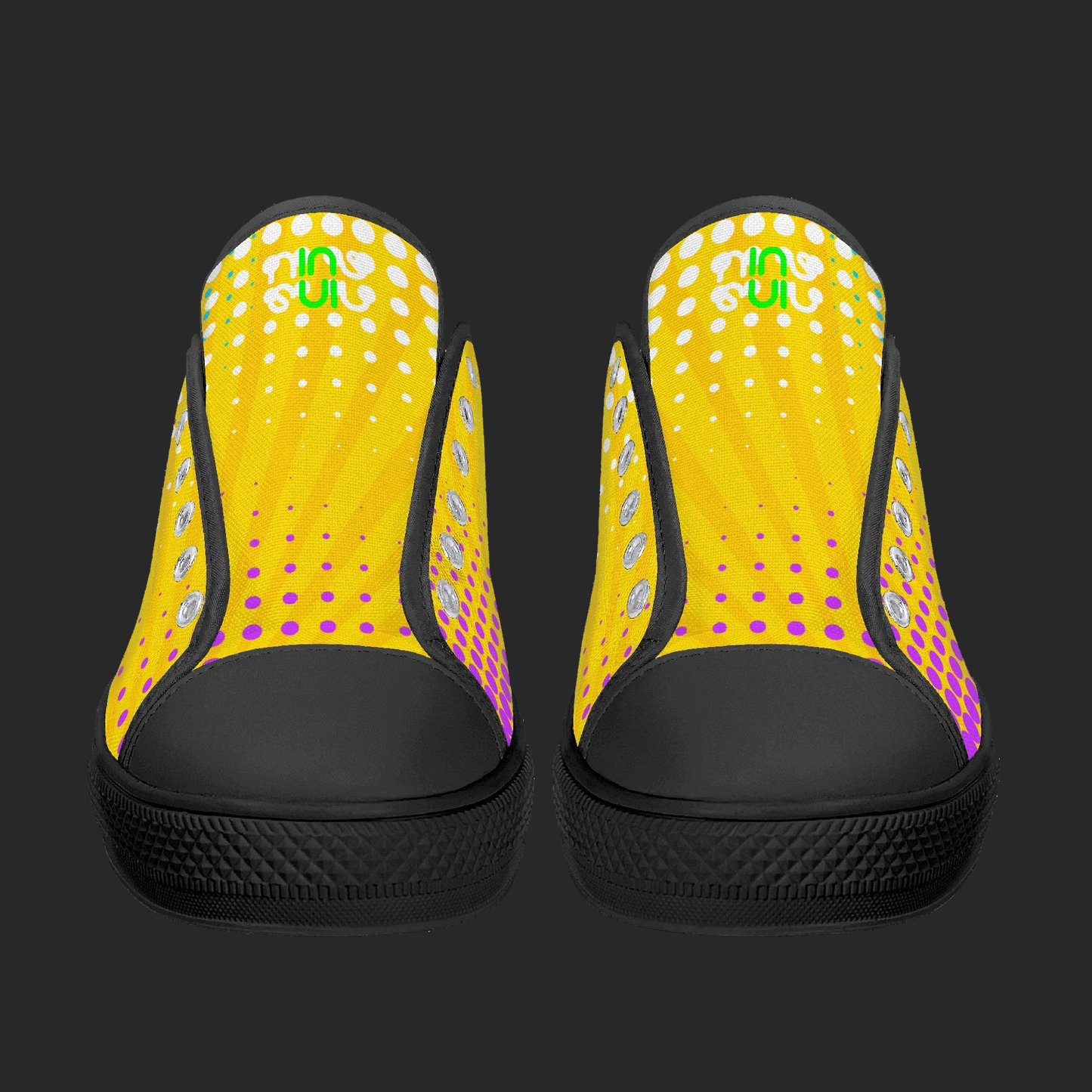 Pop Burst — Custom Low-Top Canvas Sneakers (White or Black Trim)