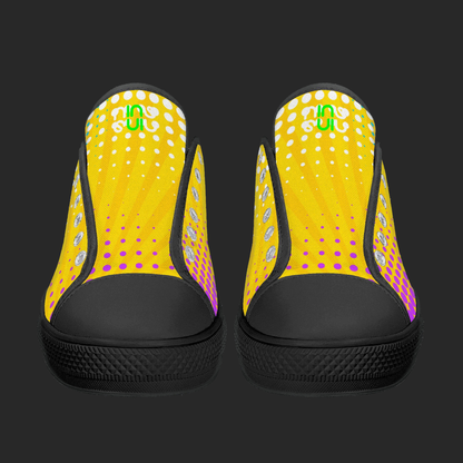 Pop Burst — Custom Low-Top Canvas Sneakers (White or Black Trim)