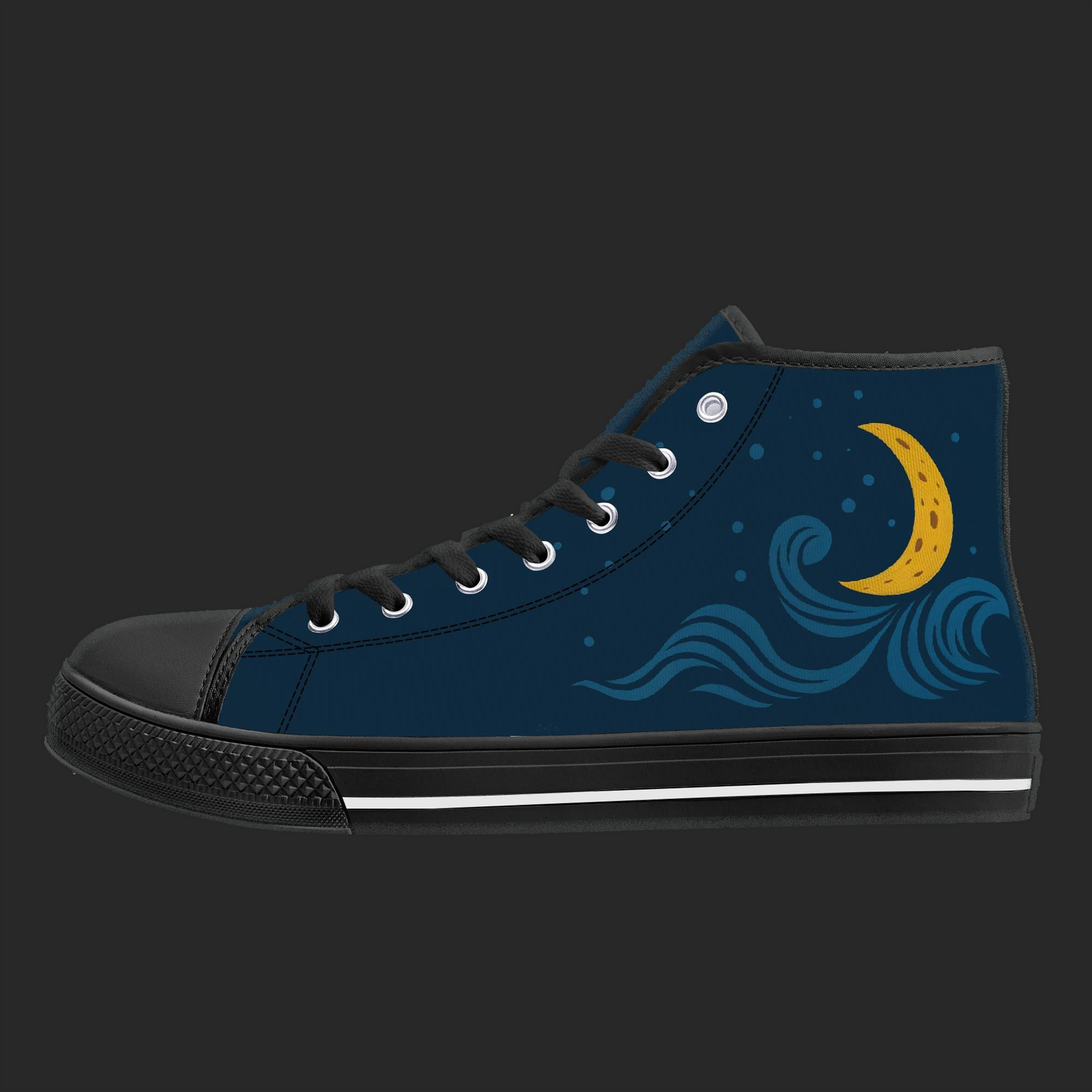 Night Wave – Custom High Top Canvas Shoes