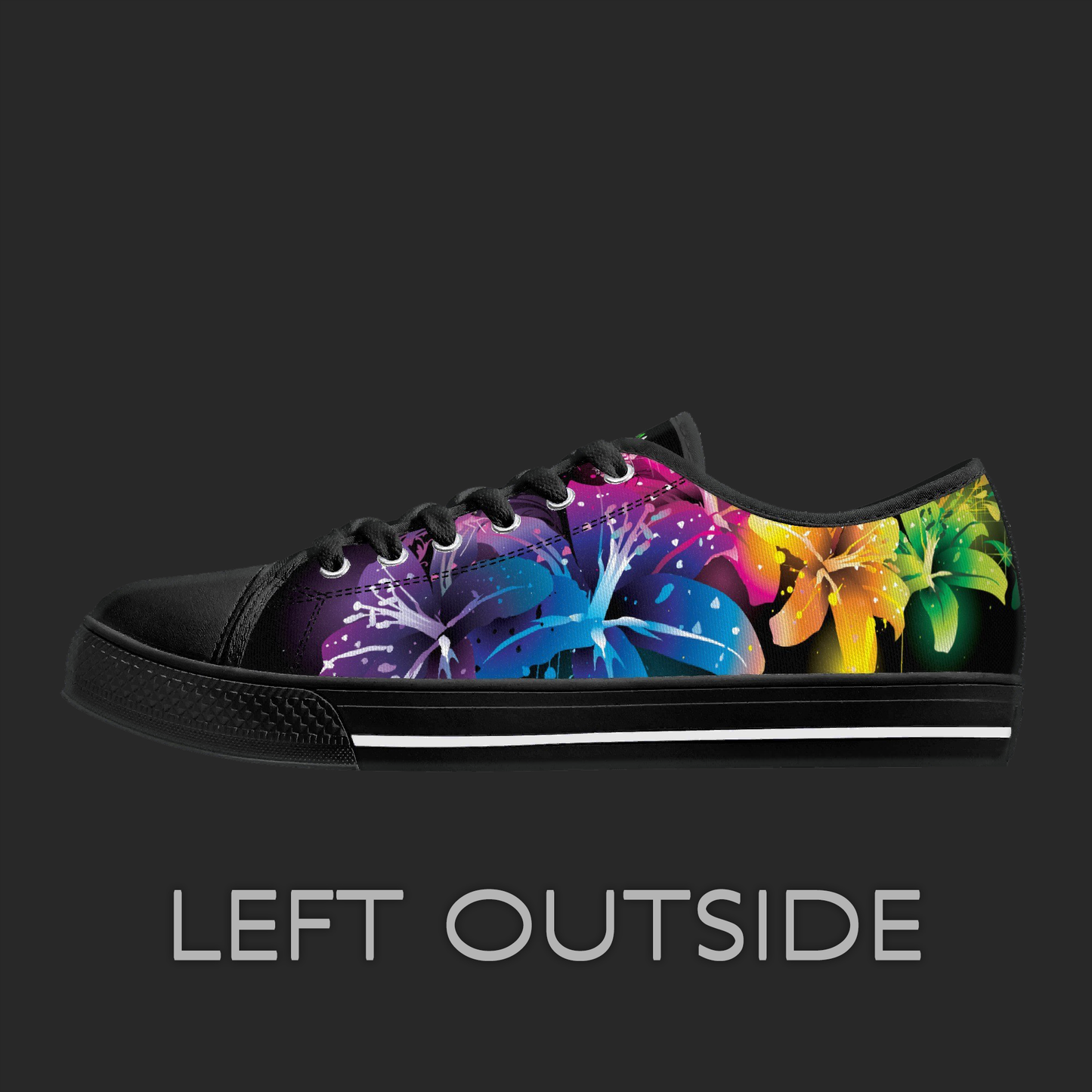 Rainbow Bloom Low-Top Canvas Sneakers