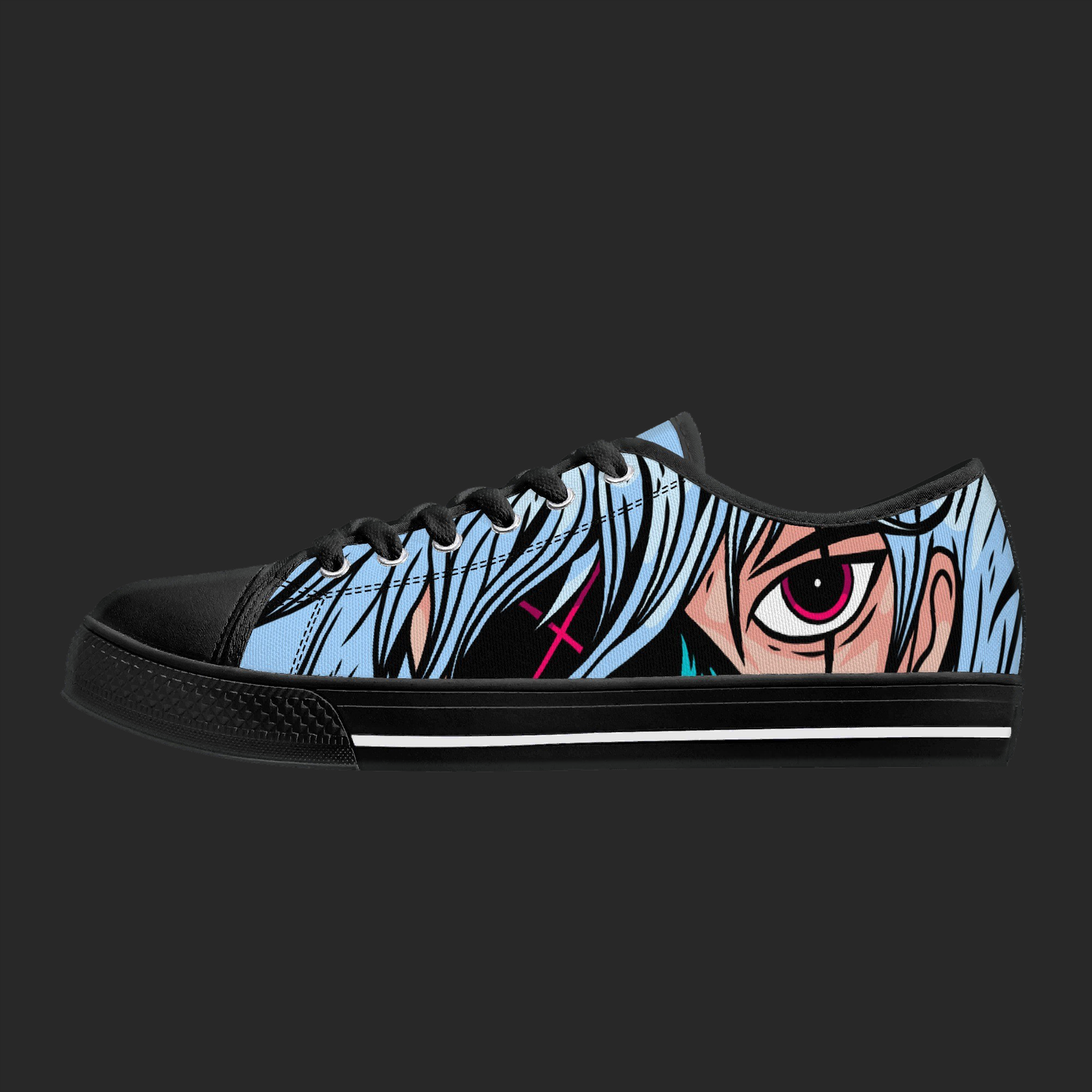 Neon Vision — Anime Street Low-Top Canvas Sneakers (Black or White Trim)