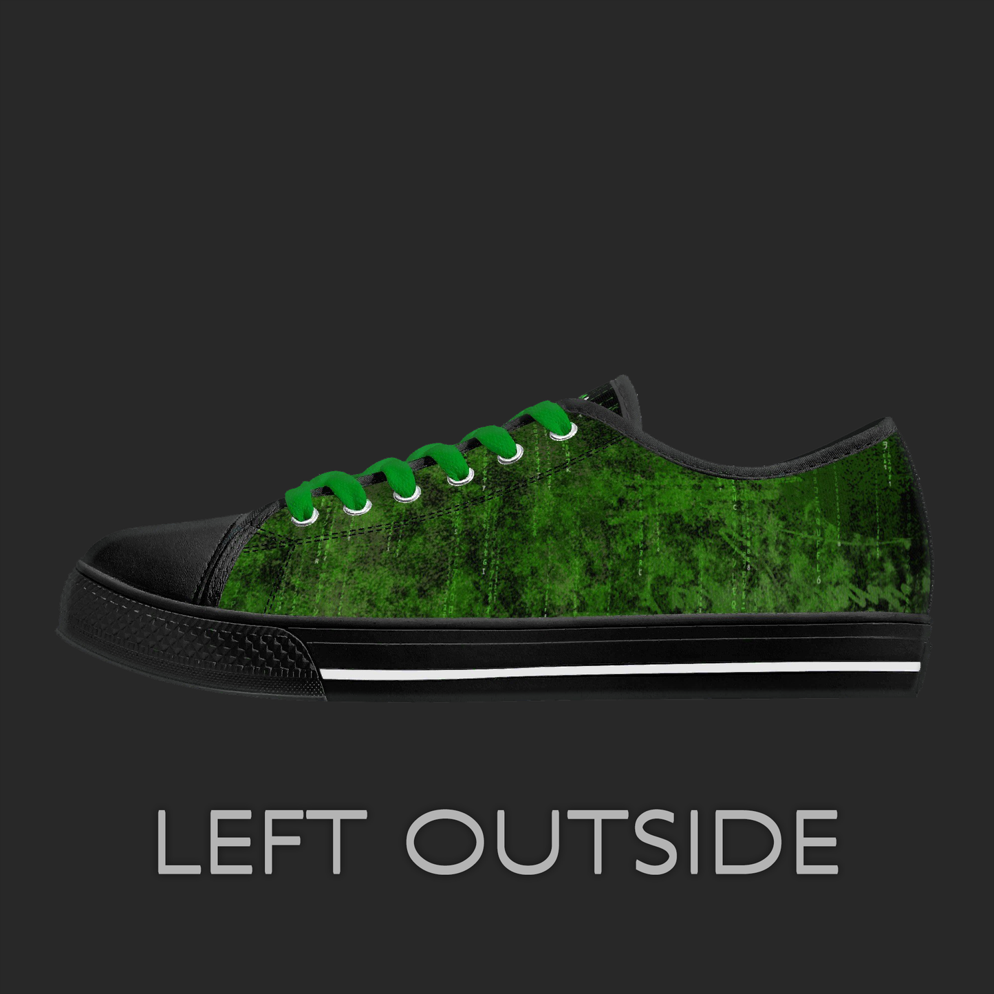 Green Pulse Edition — Custom Low-Top Canvas Shoes