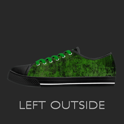 Green Pulse Edition — Custom Low-Top Canvas Shoes