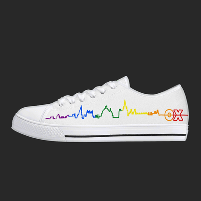 City Pulse — Minimalist Skyline Canvas Sneakers (White Edition)