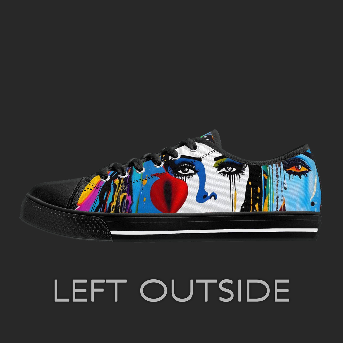 Urban Pop Art Low-Top Sneakers – Color Splash Portrait Edition
