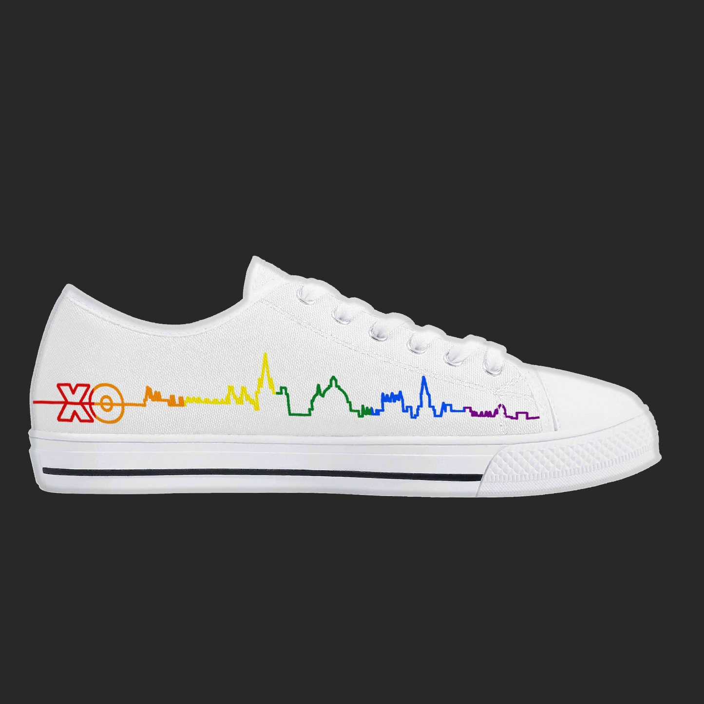 City Pulse — Minimalist Skyline Canvas Sneakers (White Edition)