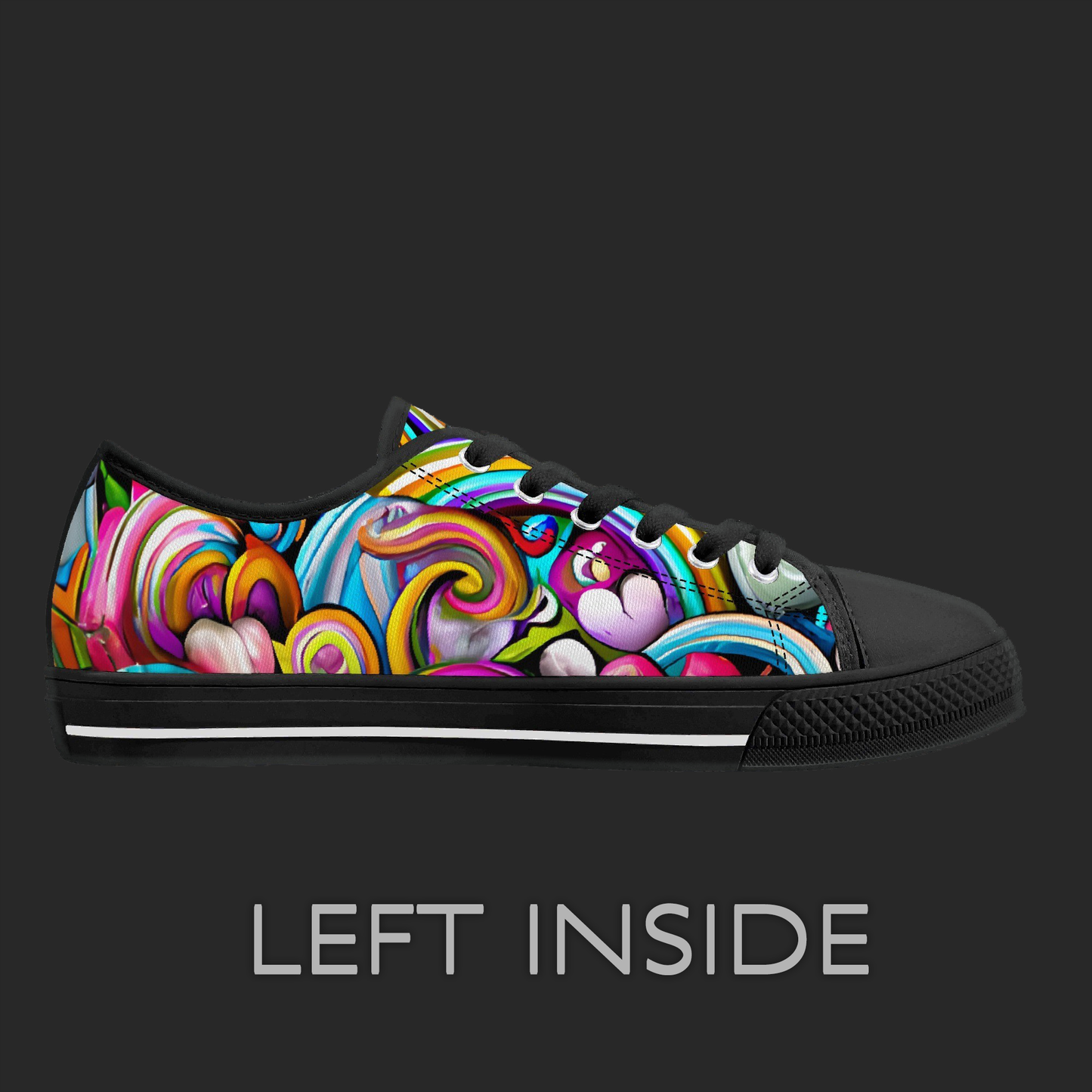 Love Burst Low-Top Sneakers – 3D Graffiti Pop Edition