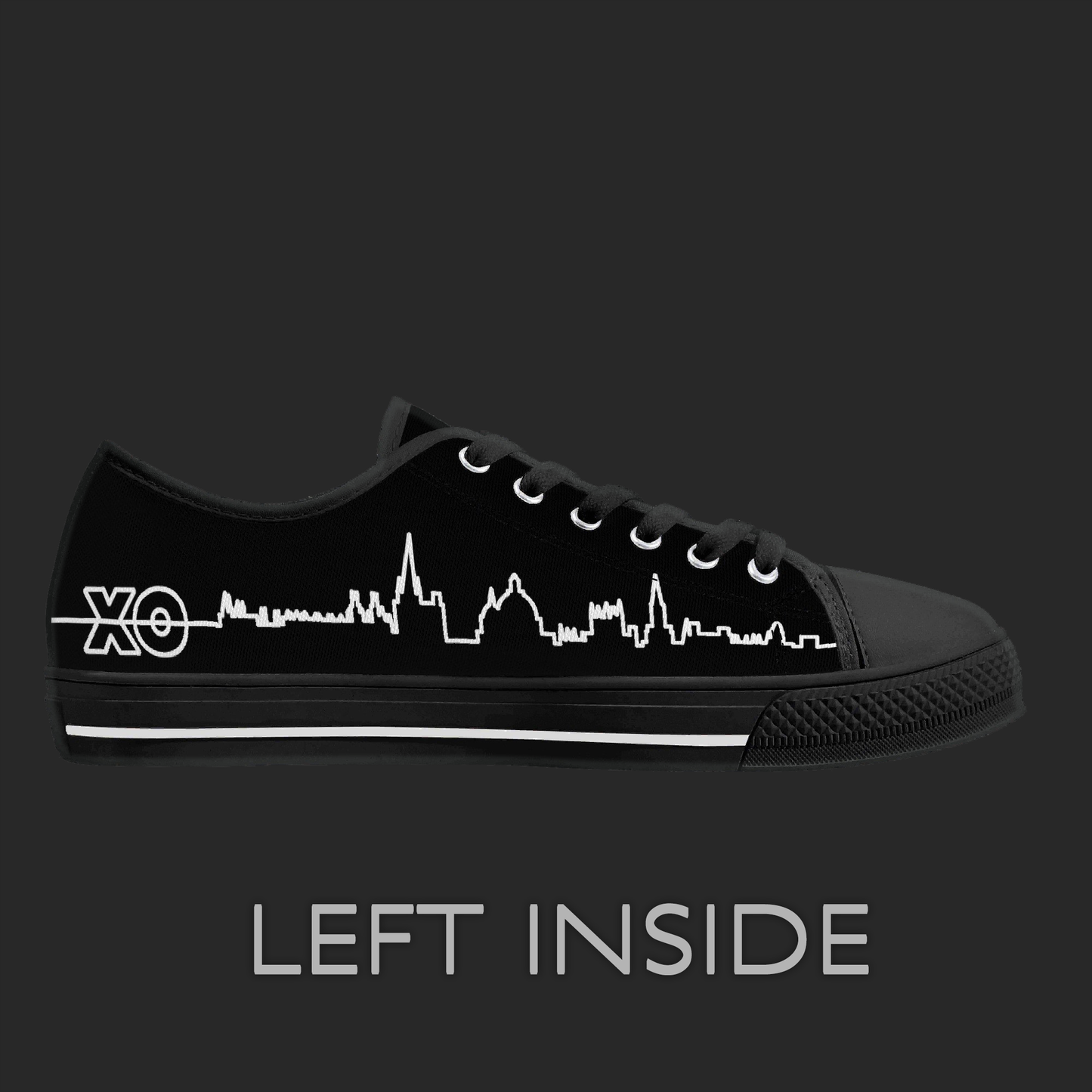 Oxford Skyline Black Low-Top Canvas Sneakers