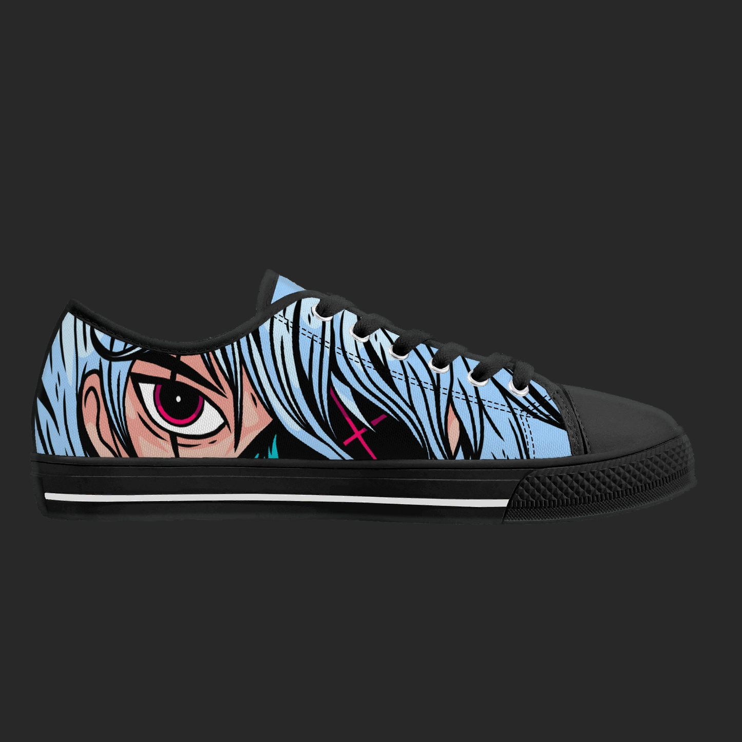Neon Vision — Anime Street Low-Top Canvas Sneakers (Black or White Trim)