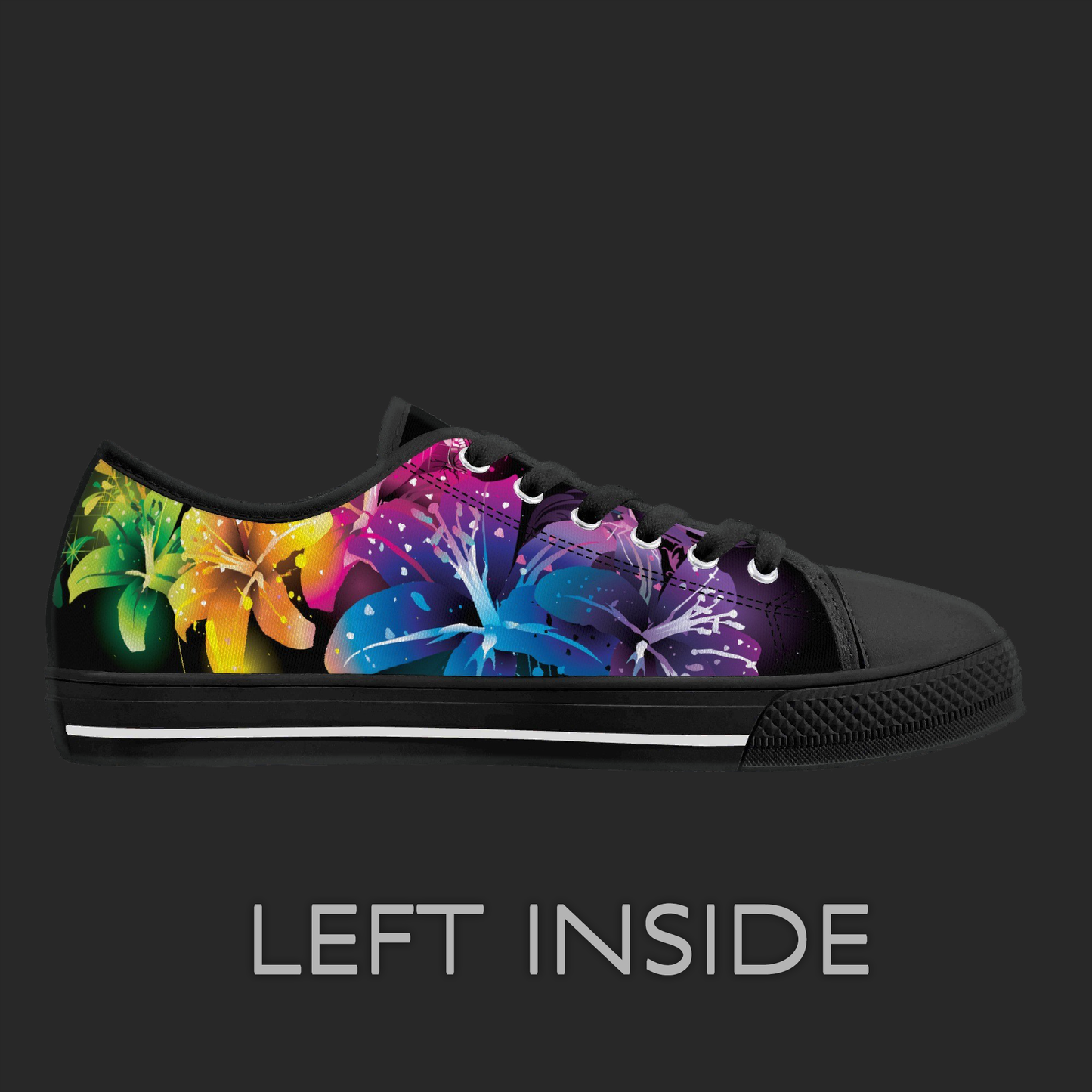 Rainbow Bloom Low-Top Canvas Sneakers