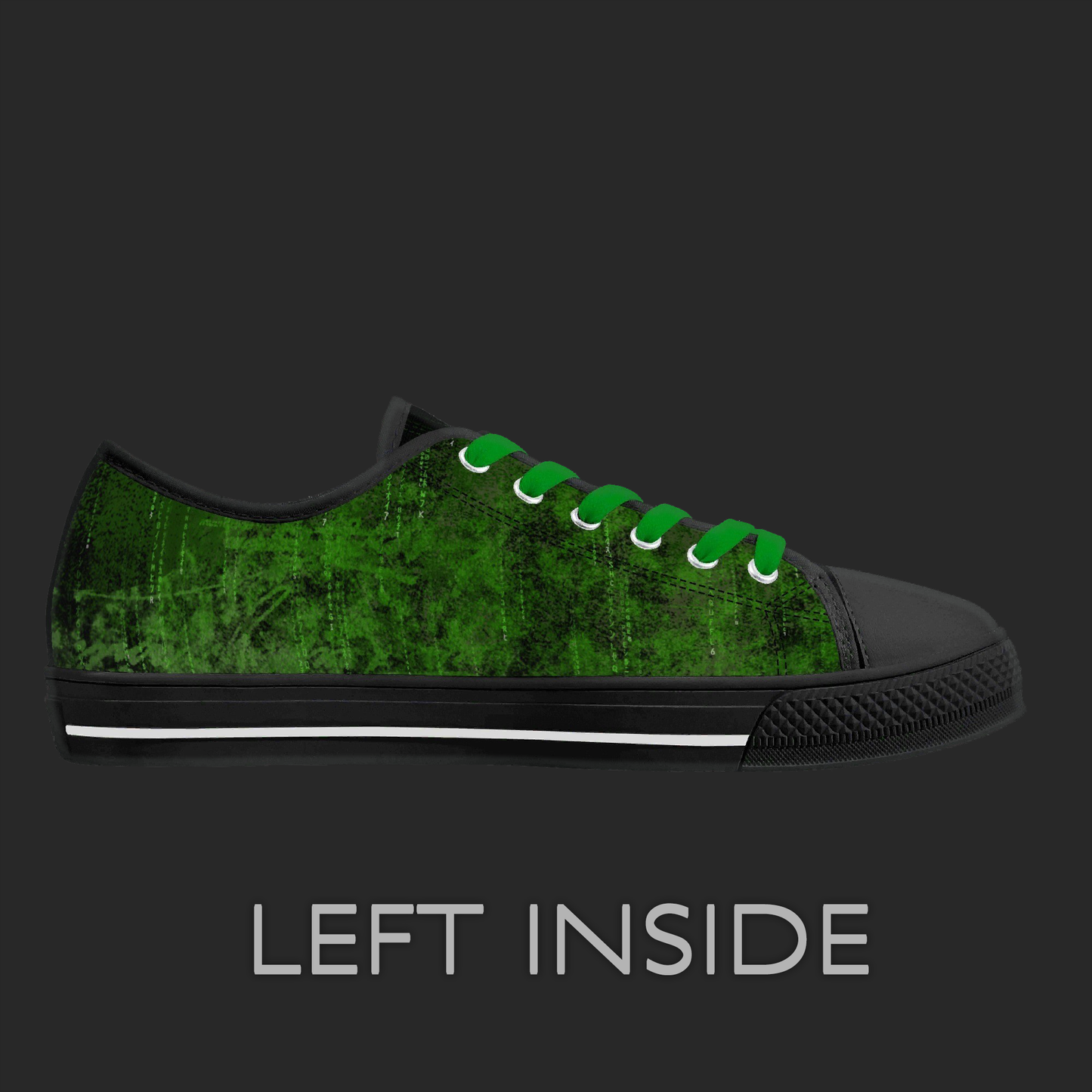 Green Pulse Edition — Custom Low-Top Canvas Shoes