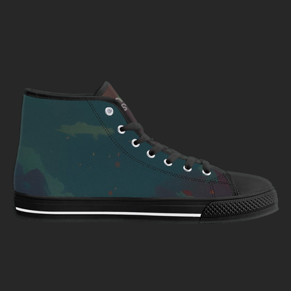 NightWave — Anime High-Top Canvas Sneakers (Blackout Edition)