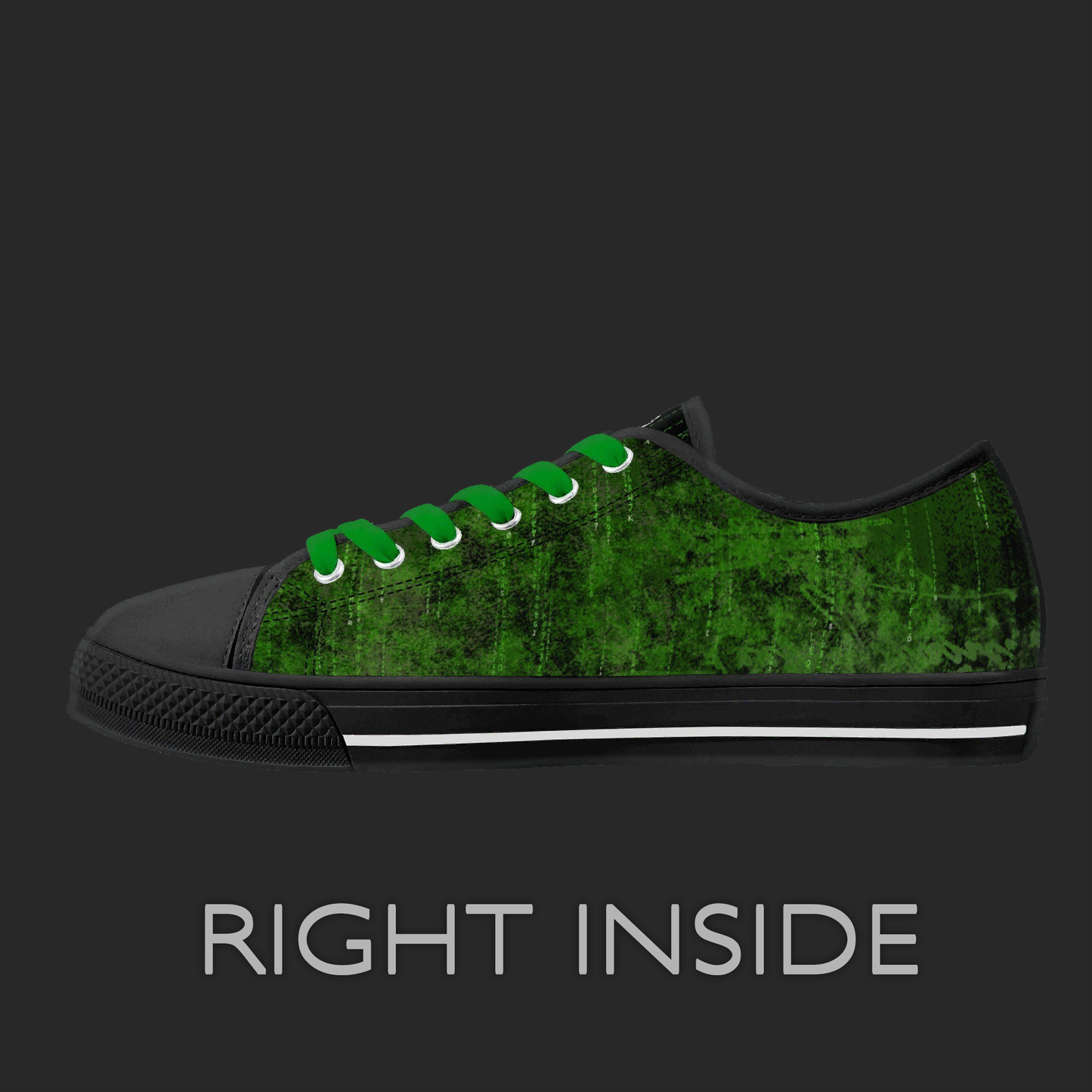 Green Pulse Edition — Custom Low-Top Canvas Shoes
