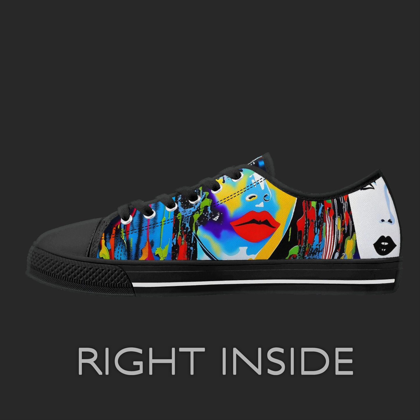 Urban Pop Art Low-Top Sneakers – Color Splash Portrait Edition
