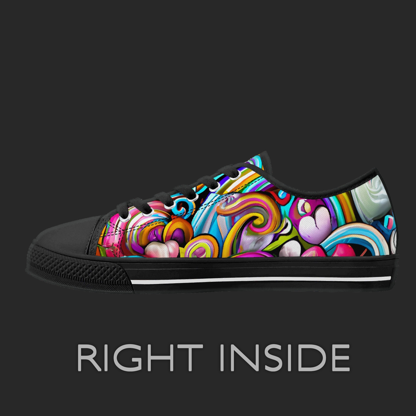 Love Burst Low-Top Sneakers – 3D Graffiti Pop Edition