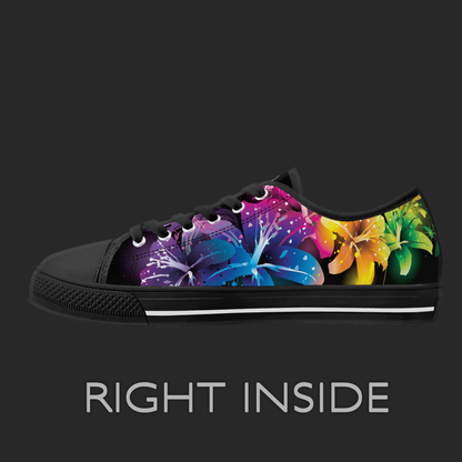 Rainbow Bloom Low-Top Canvas Sneakers