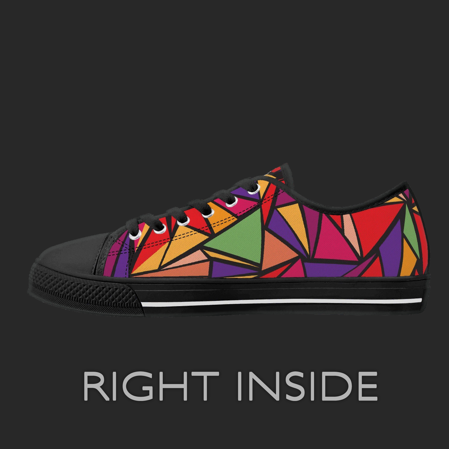 GeoSplash Edition — Custom Low-Top Canvas Shoes