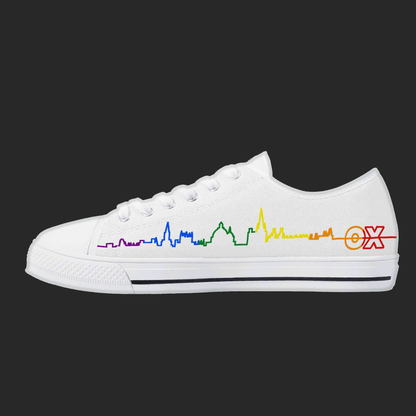 City Pulse — Minimalist Skyline Canvas Sneakers (White Edition)