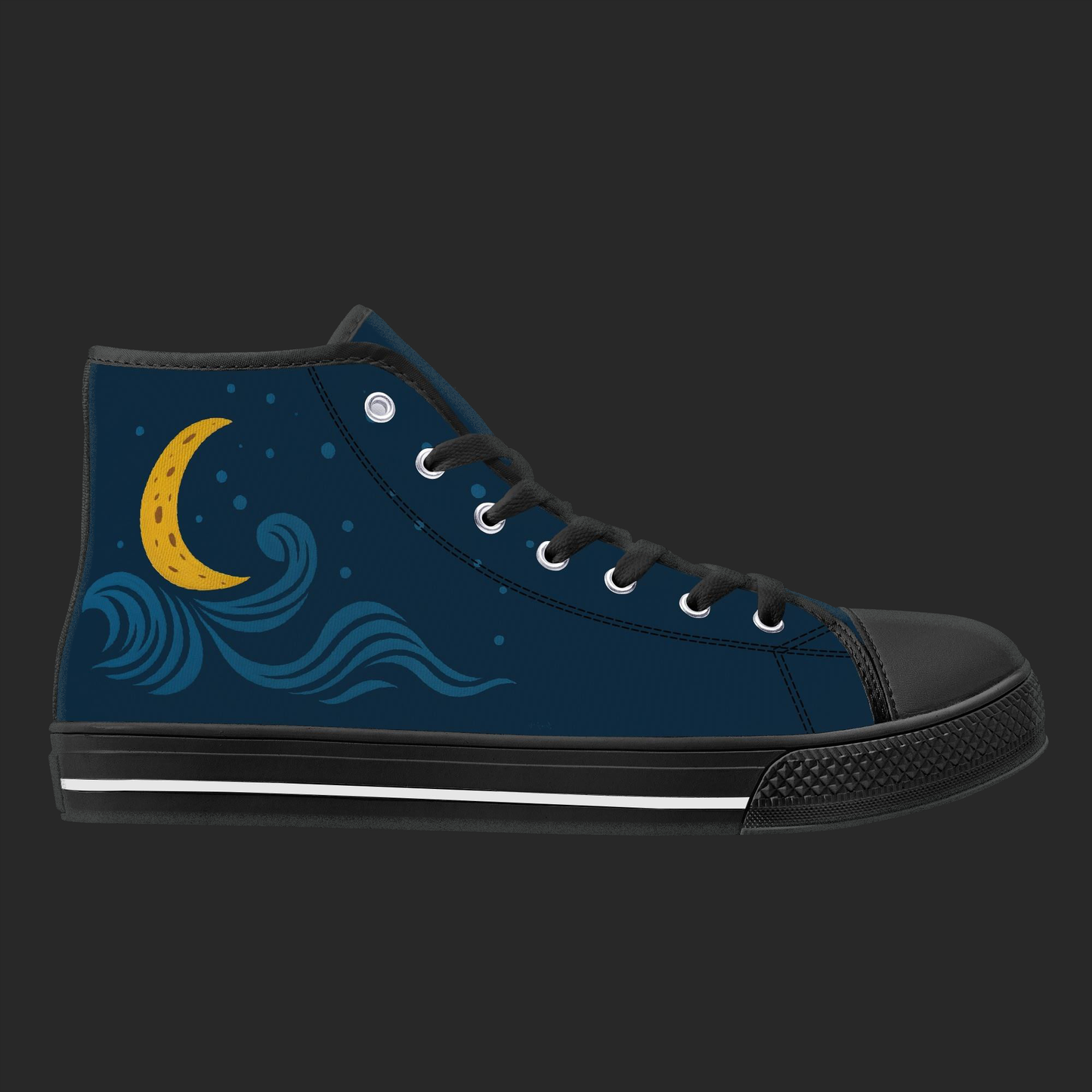 Night Wave – Custom High Top Canvas Shoes