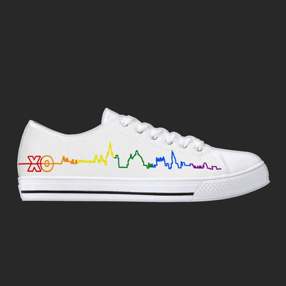 City Pulse — Minimalist Skyline Canvas Sneakers (White Edition)