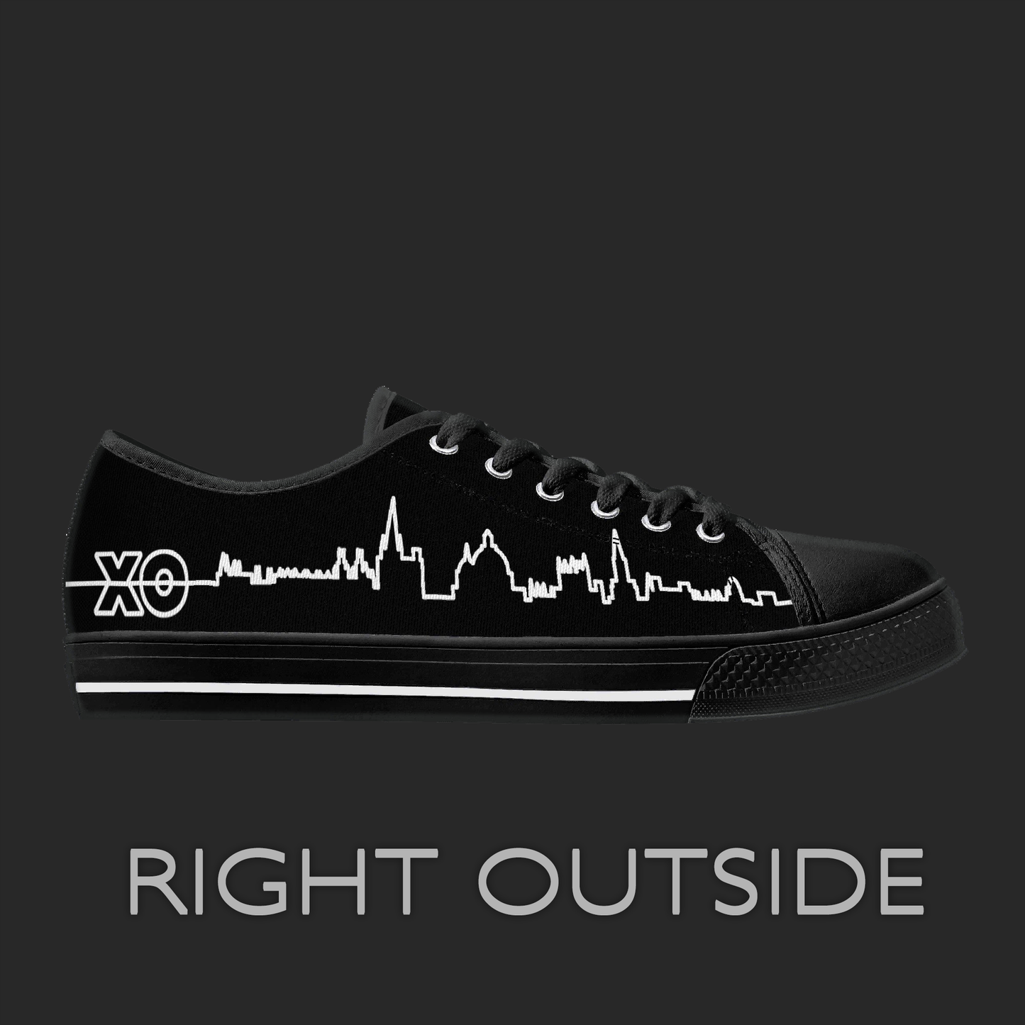 Oxford Skyline Black Low-Top Canvas Sneakers
