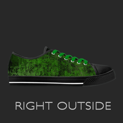 Green Pulse Edition — Custom Low-Top Canvas Shoes