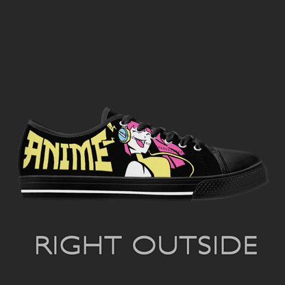 Music & Anime – Low-Top Canvas Shoes (Black Edition)