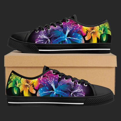 Rainbow Bloom Low-Top Canvas Sneakers